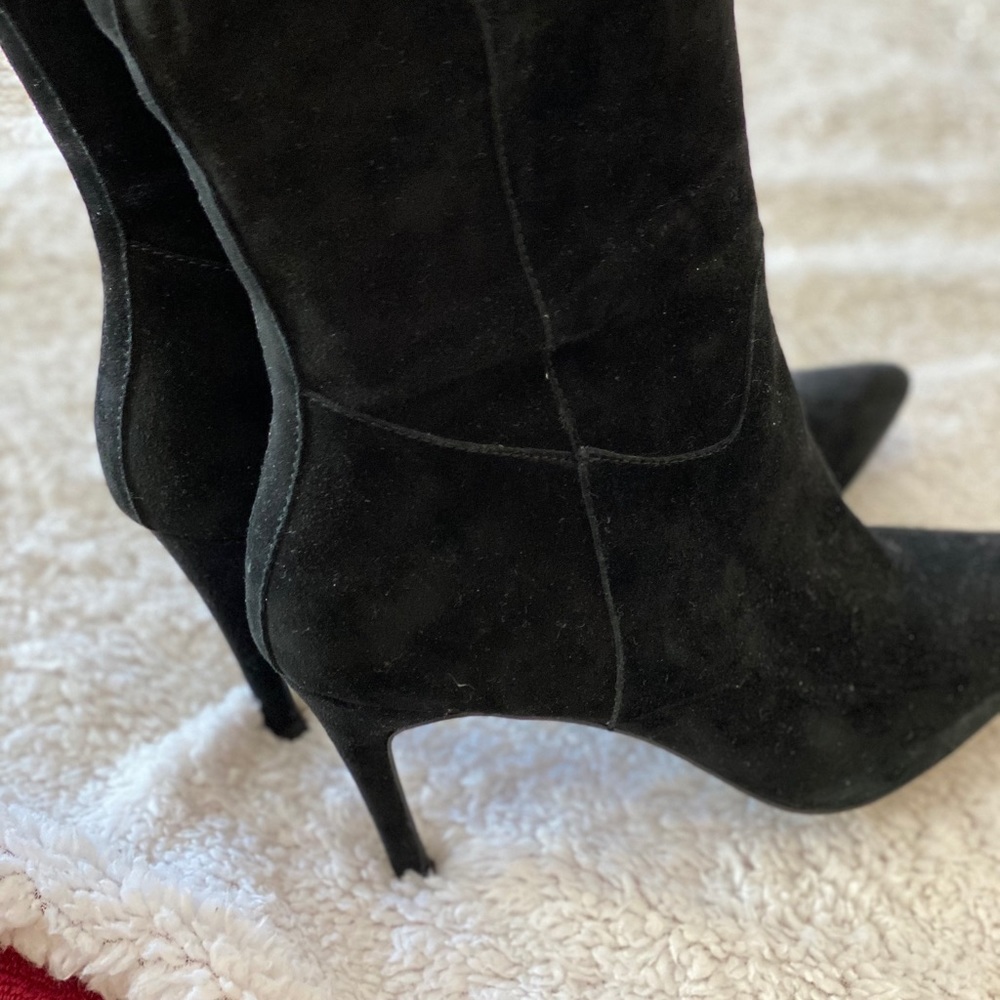 Suede pointed high heeled boots - Picture 4 of 8